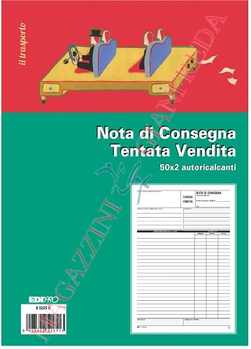 NOTA CONSEGNA BENI CEDUTI PER TENTATA VENDITA, DOPPIA COPIA E5225C